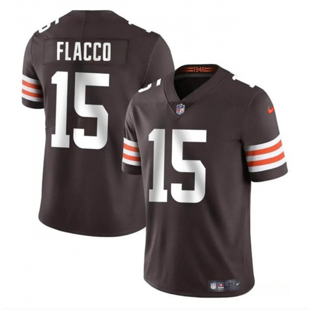 Men's Cleveland Browns #15 Joe Flacco Brown Vapor Untouchable Limited Stitched Jersey 
