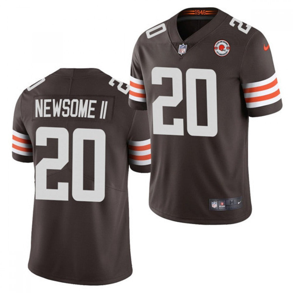 Men's Cleveland Browns #20 Greg Newsome II 2021 Brown 75th Anniversary Vapor Untouchable Limited Stitched NFL Jersey 
