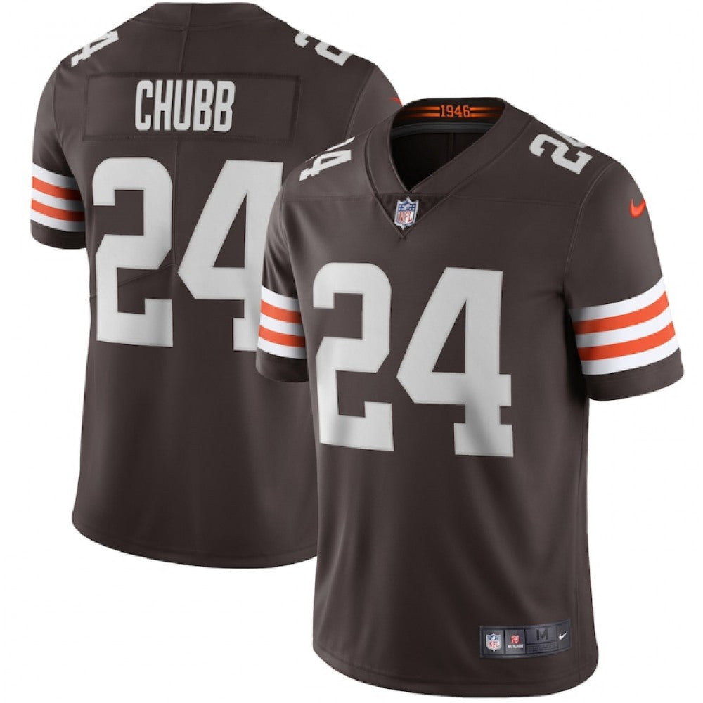 Men's Cleveland Browns #24 Nick Chubb New Brown Vapor Untouchable Limited NFL Stitched Jersey 