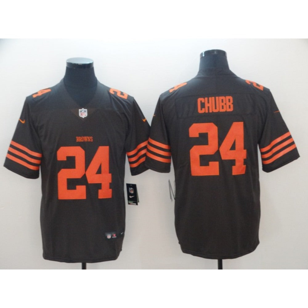 Men's Cleveland Browns #24 Nick Chubb Brown Color Rush Limited Stitched NFL Jersey 