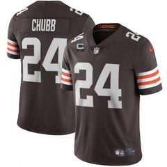 Men's Cleveland Browns #24 Nick Chubb 2022 Brown With 1-star C Patch Vapor Untouchable Limited Stitched Jersey 