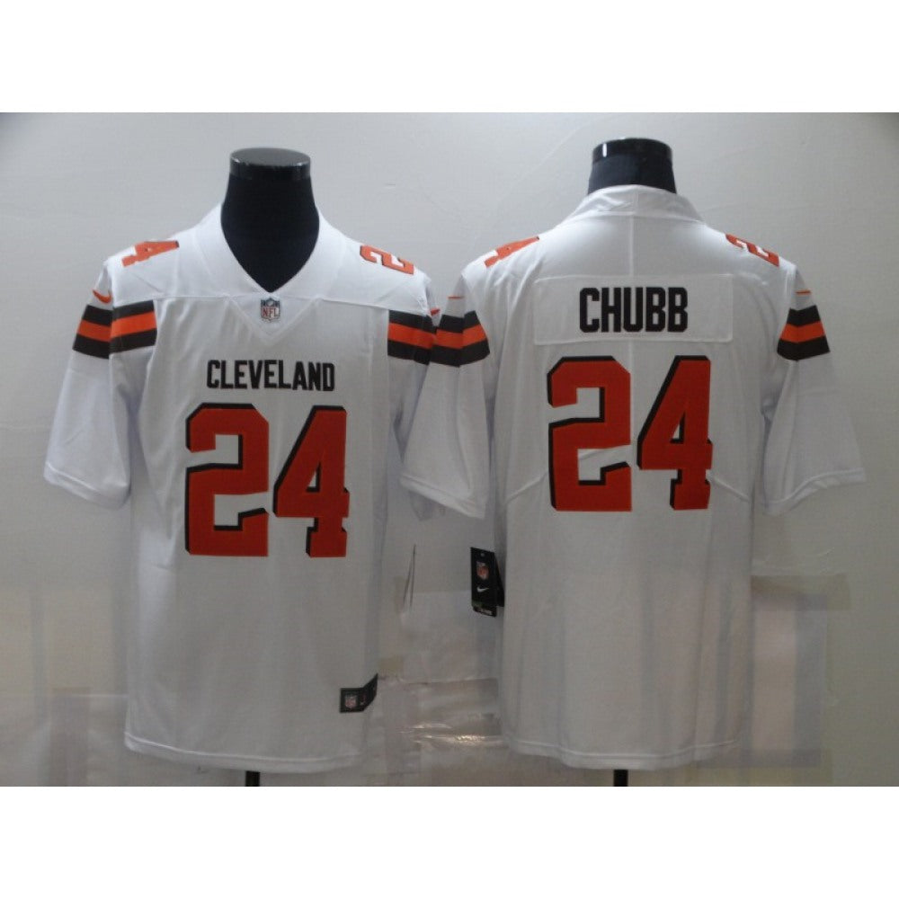 Men's Cleveland Browns #24 Nick Chubb White Vapor Untouchable Limited Stitched Jersey 