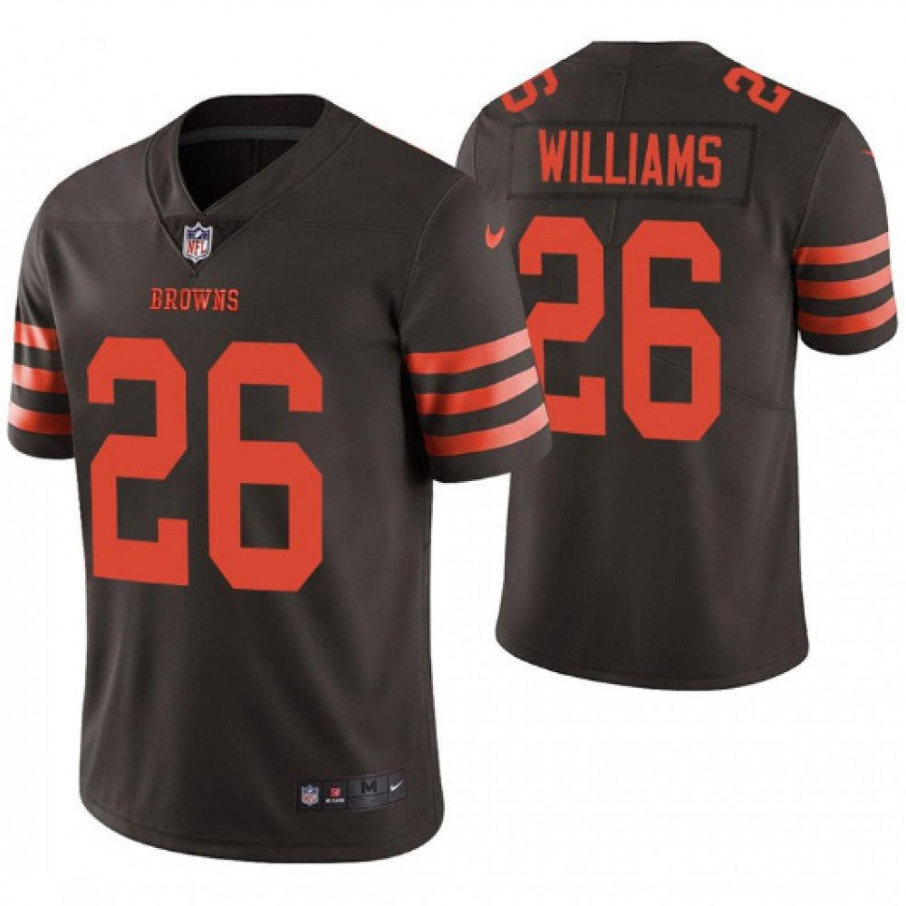 Men's Cleveland Browns #26 Greedy Williams Brown Color Rush Limited Stitched NFL Jersey 