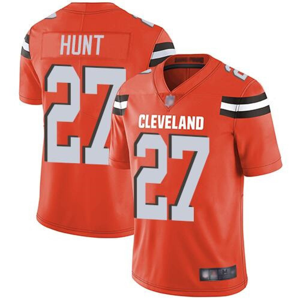 Men's Cleveland Browns #27 Kareem Hunt Orange Vapor Untouchable Limited Stitched NFL Jersey 