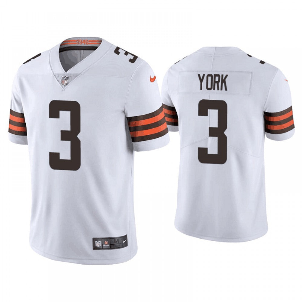 Men's Cleveland Browns #3 Cade York White Vapor Untouchable Limited Stitched Jersey 