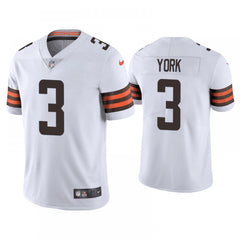 Men's Cleveland Browns #3 Cade York White Vapor Untouchable Limited Stitched Jersey 