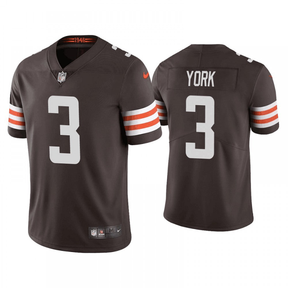 Men's Cleveland Browns #3 Cade York Brown Vapor Untouchable Limited Stitched Jersey 