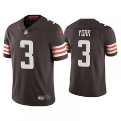 Men's Cleveland Browns #3 Cade York Brown Vapor Untouchable Limited Stitched Jersey 