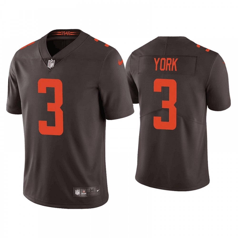 Men's Cleveland Browns #3 Cade York Brown Vapor Untouchable Limited Stitched Jersey 