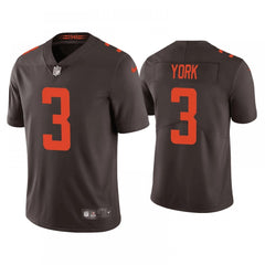 Men's Cleveland Browns #3 Cade York Brown Vapor Untouchable Limited Stitched Jersey 