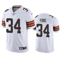 Men's Cleveland Browns #34 Jerome Ford White Vapor Limited Stitched Jersey 