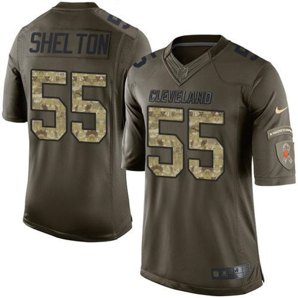 Browns #55 Danny Shelton Green Men's Stitched NFL Limited Salute to Service Jersey 