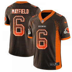 Men's Cleveland Browns #6 Baker Mayfield Brown 2018 Drift Fashion Color Rush Limited Stitched NFL Jersey 