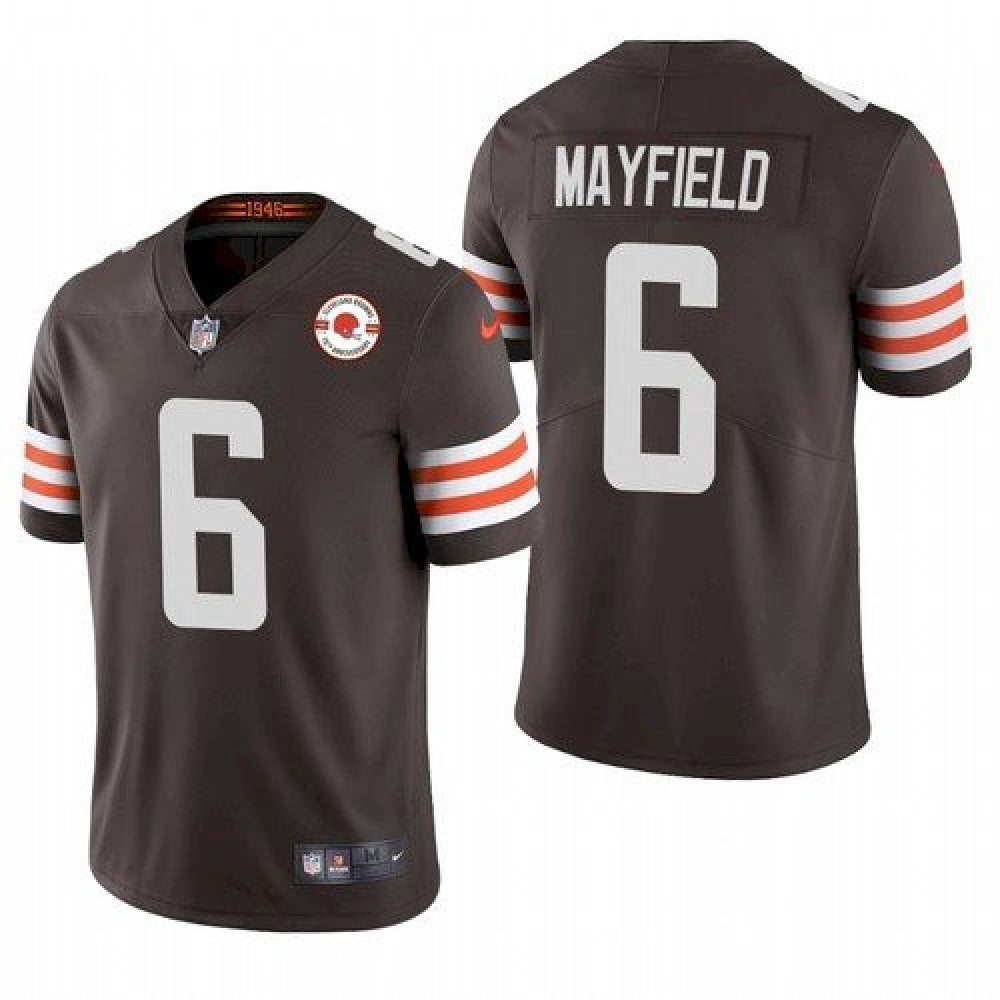 Men's Cleveland Browns #6 Baker Mayfield 2021 Brown 75th Anniversary Vapor Untouchable Limited Stitched NFL Jersey 