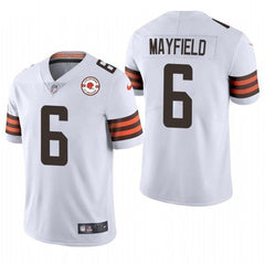 Men's Cleveland Browns #6 Baker Mayfield 2021 White 75th Anniversary Vapor Untouchable Limited Stitched NFL Jersey 