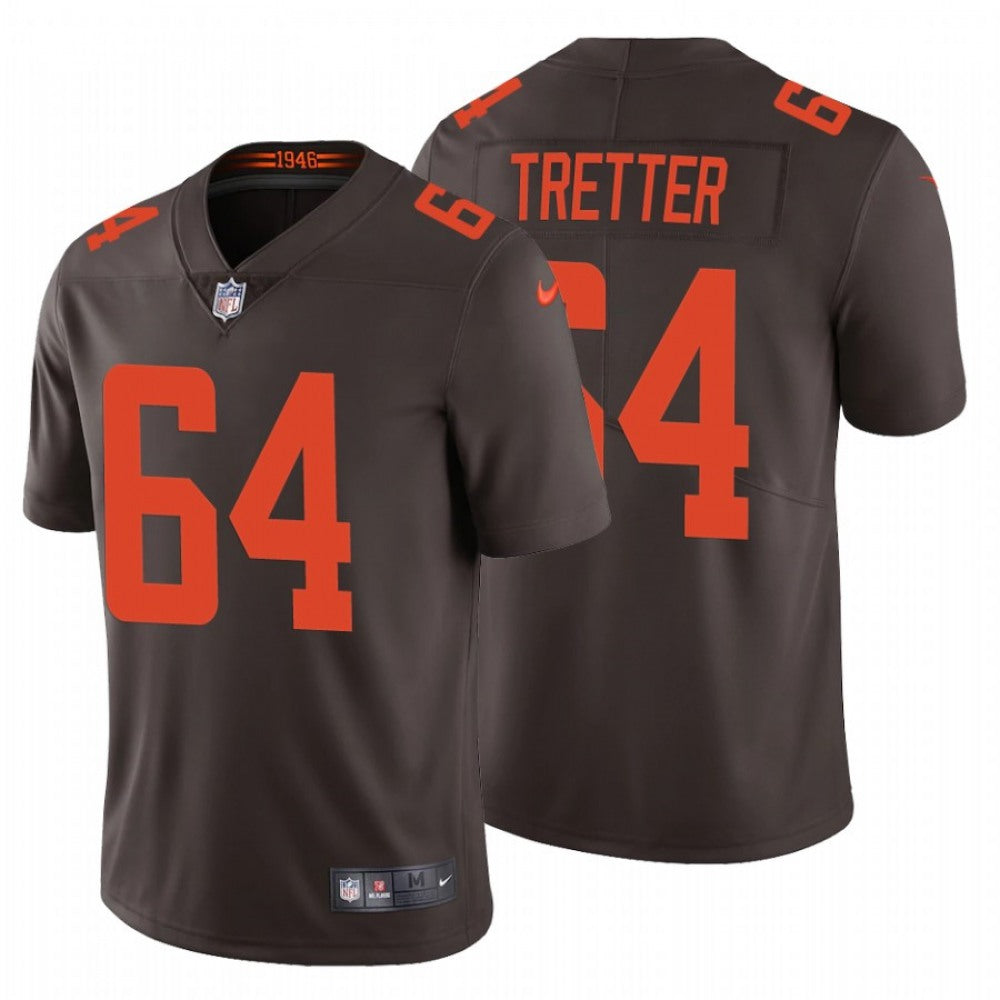 Men's Cleveland Browns #64 JC Tretter New Brown Vapor Untouchable Limited Stitched Jersey 