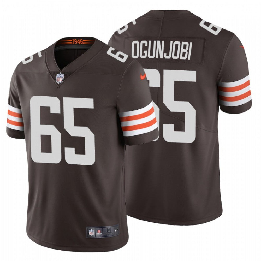 Men's Cleveland Browns #65 Larry Ogunjobi 2020 New Brown Vapor Untouchable Limited Stitched Jersey 