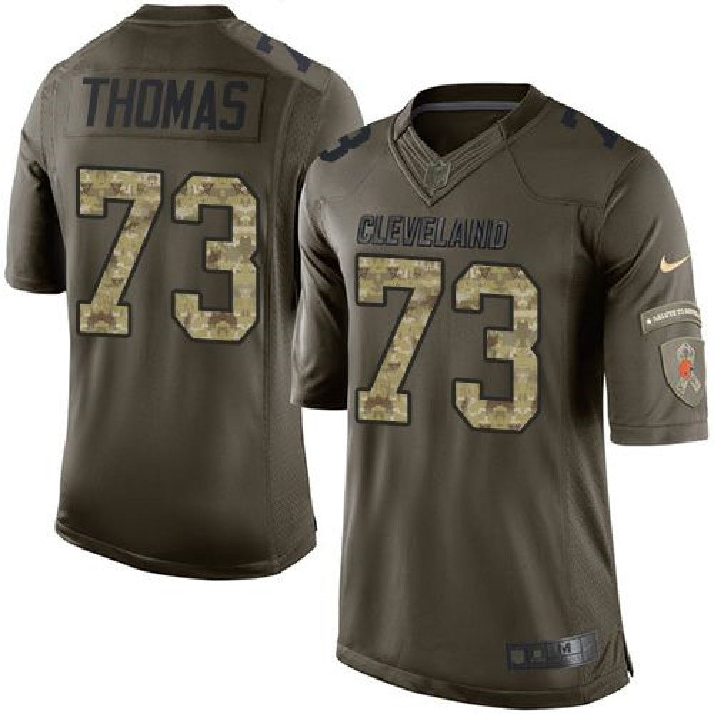 Browns #73 Joe Thomas Green Men's Stitched NFL Limited Salute to Service Jersey 