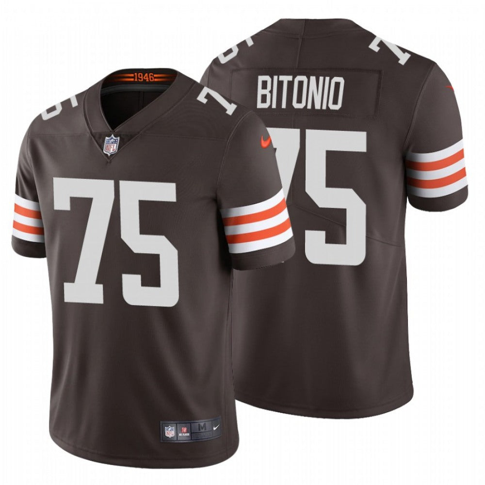Men's Cleveland Browns #75 Joel Bitonio 2020 New Brown Vapor Untouchable Limited Stitched Jersey 