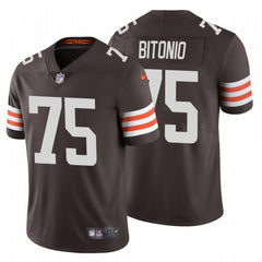 Men's Cleveland Browns #75 Joel Bitonio 2020 New Brown Vapor Untouchable Limited Stitched Jersey 