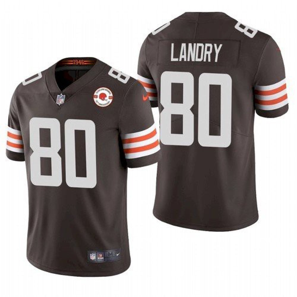 Men's Cleveland Browns #80 Jarvis Landry 2021 Brown 75th Anniversary Vapor Untouchable Limited Stitched NFL Jersey 