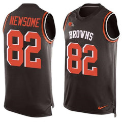 Browns #82 Ozzie Newsome Brown Team Color Men's Stitched NFL Limited Tank Top Jersey 