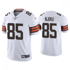 Men's Cleveland Browns #85 David Njoku 2021 White Vapor Untouchable Limited Stitched NFL Jersey 