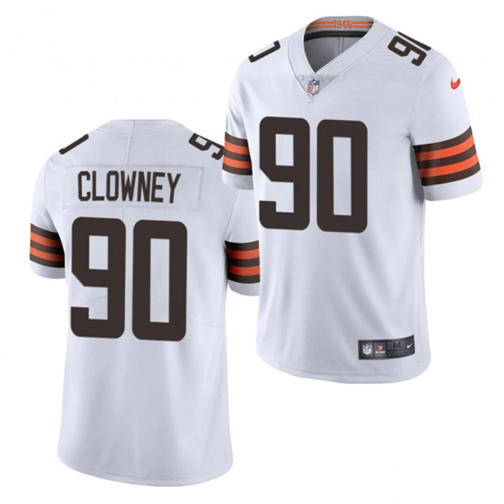Men's Cleveland Browns #90 Jadeveon Clowney 2021 White Vapor Untouchable Limited Stitched NFL Jersey 