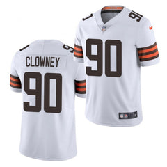 Men's Cleveland Browns #90 Jadeveon Clowney 2021 White Vapor Untouchable Limited Stitched NFL Jersey 