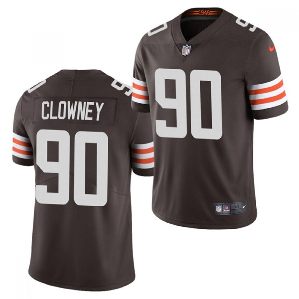 Men's Cleveland Browns #90 Jadeveon Clowney 2021 Brown Vapor Untouchable Limited Stitched NFL Jersey 
