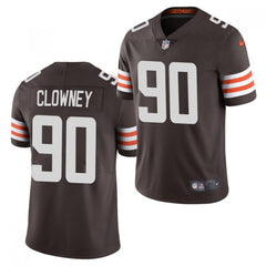 Men's Cleveland Browns #90 Jadeveon Clowney 2021 Brown Vapor Untouchable Limited Stitched NFL Jersey 