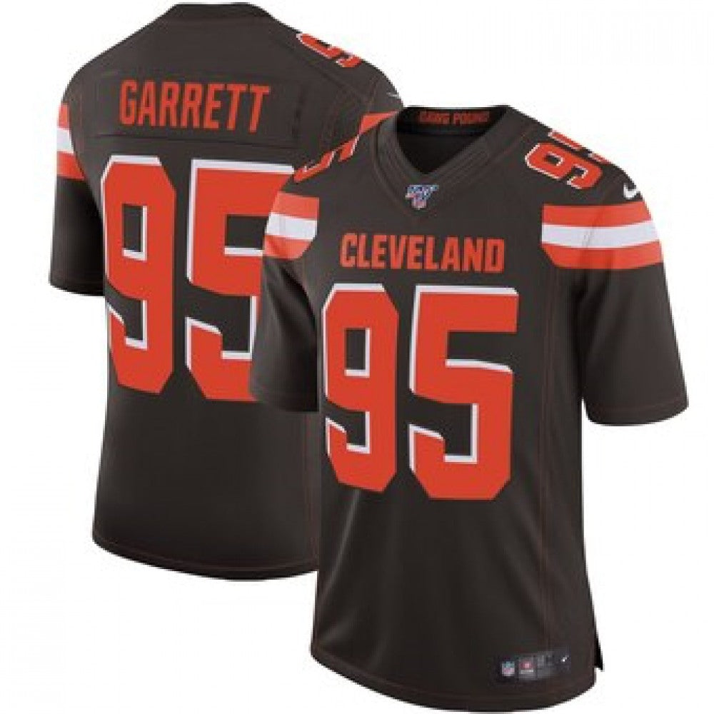 Men's Cleveland Browns #95 Myles Garrett Brown 2019 100th Season Vapor Untouchable Limited Stitched NFL Jersey 