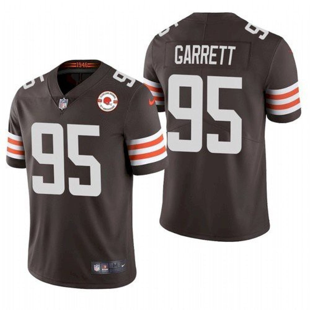 Men's Cleveland Browns #95 Myles Garrett 2021 Brown 75th Anniversary Vapor Untouchable Limited Stitched NFL Jersey 