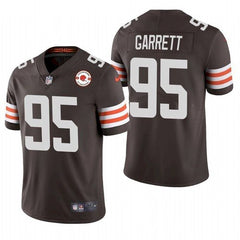 Men's Cleveland Browns #95 Myles Garrett 2021 Brown 75th Anniversary Vapor Untouchable Limited Stitched NFL Jersey 