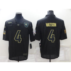 Men's Cleveland Browns #4 Deshaun Watson Black Salute To Service Limited Stitched Jersey 