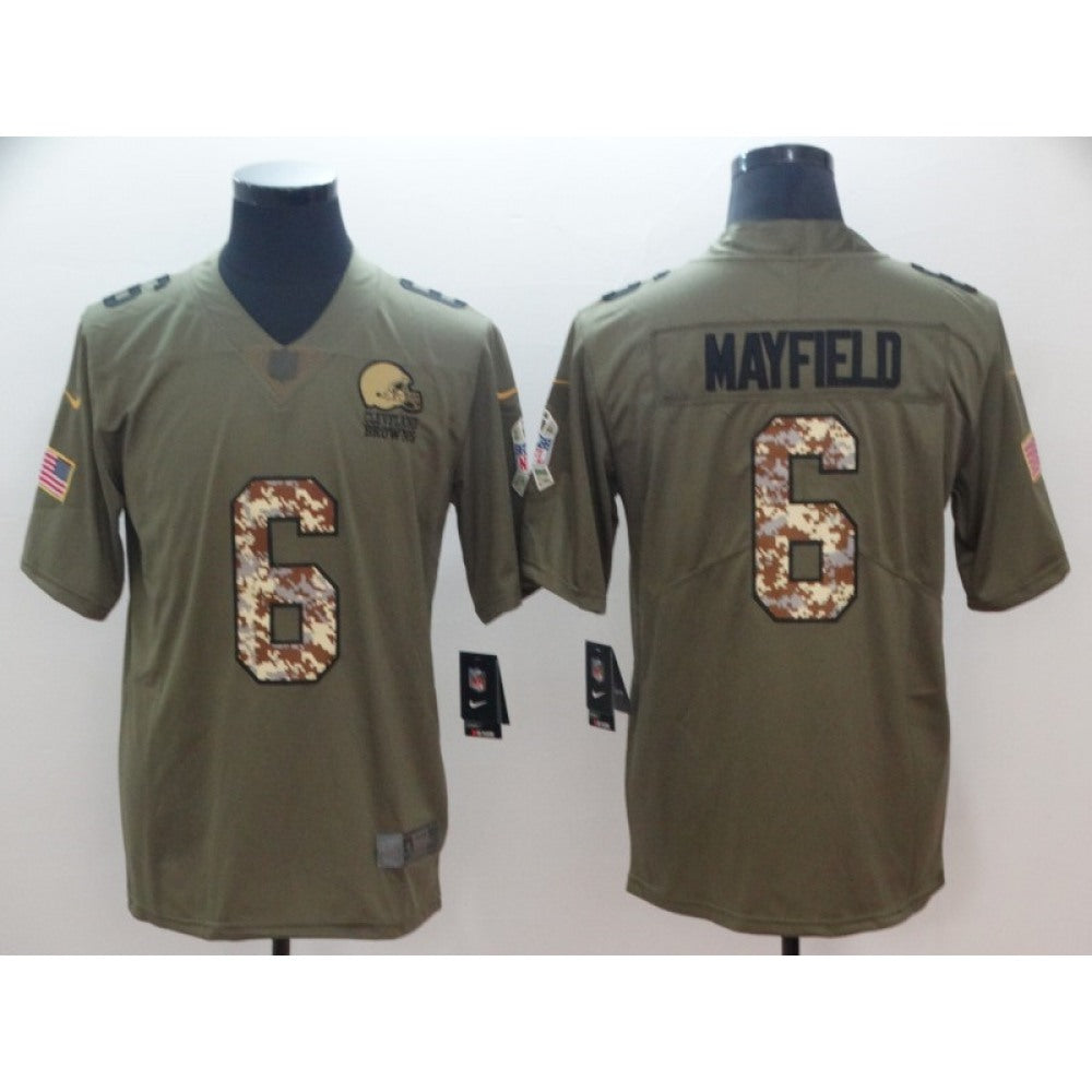 Men's Cleveland Browns #6 Baker Mayfield Green Salute To Service Limited Stitched NFL Jersey 