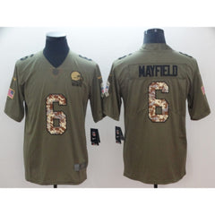 Men's Cleveland Browns #6 Baker Mayfield Green Salute To Service Limited Stitched NFL Jersey 