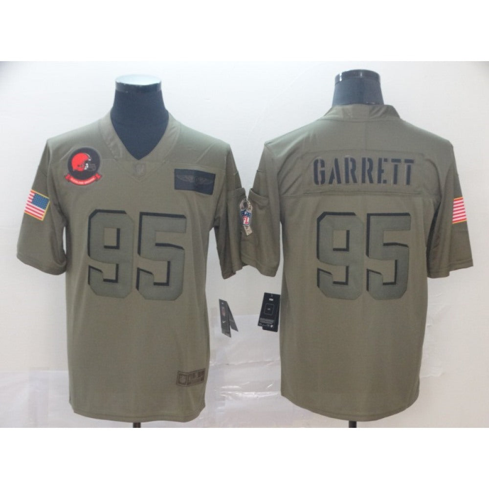 Men's Cleveland Browns #95 Myles Garrett 2019 Camo Salute To Service Limited Stitched NFL Jersey 