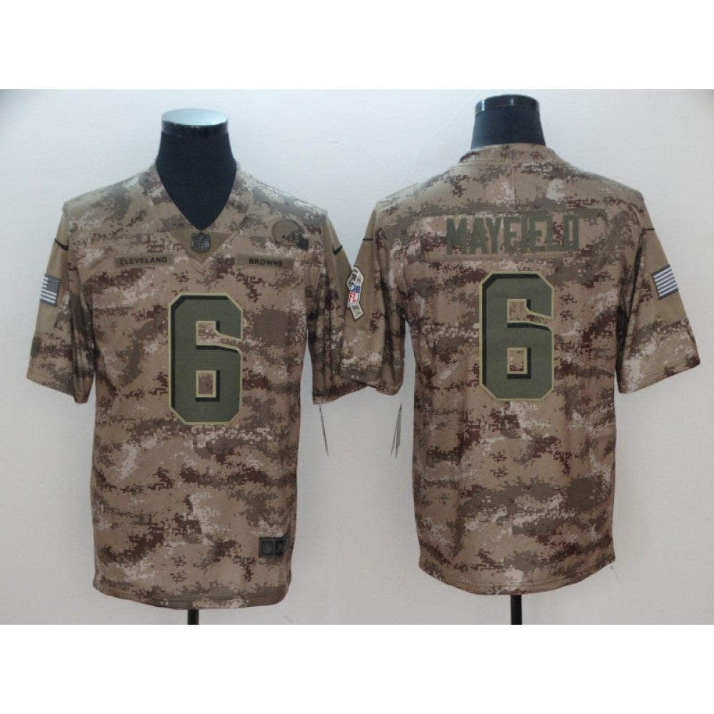 Men's Cleveland Browns #6 Baker Mayfield 2018 Camo Salute to Service Limited Stitched NFL Jersey 