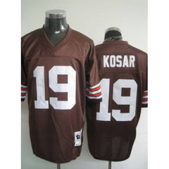 Mitchell & Ness Browns #19 Bernie Kosar Brown Stitched Throwback NFL Jersey 