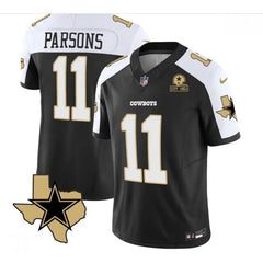 Men's Dallas Cowboys #11 Micah Parsons 2023 F.U.S.E. Black/White With Established In 1960 Patch Stitched Football Jersey 
