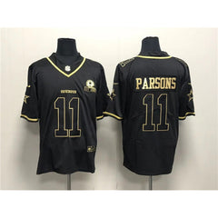 Men's Dallas Cowboys #11 Micah Parsons Black Gold With 1960 Patch Stitched Jersey 