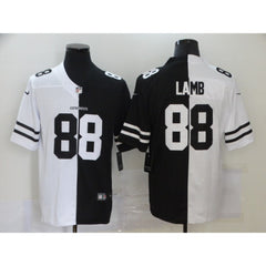 Men's Dallas Cowboys #88 CeeDee Lamb Black And White Split 2020 Stitched Jersey 