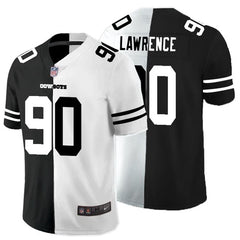 Men's Dallas Cowboys #90 Demarcus Lawrence Black White Split 2020 Stitched Jersey 