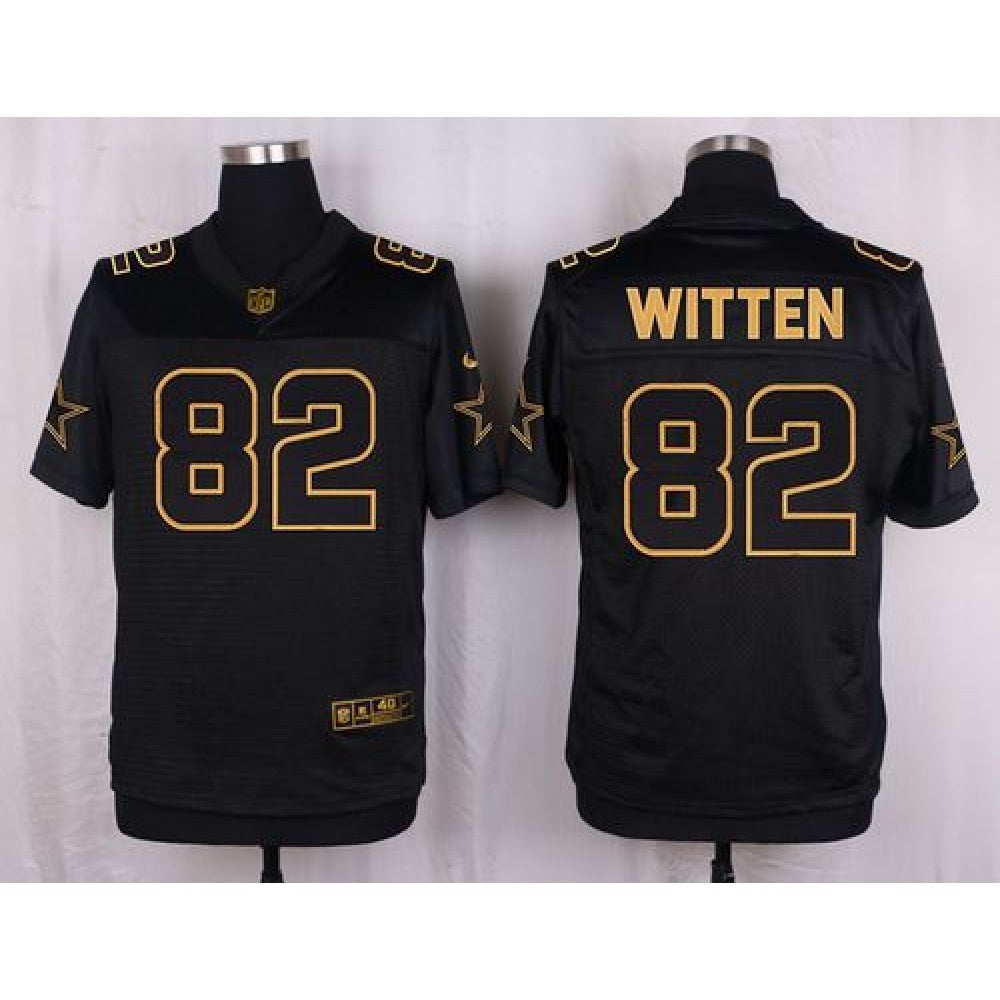 Cowboys #82 Jason Witten Black Men's Stitched NFL Elite Pro Line Gold Collection Jersey 