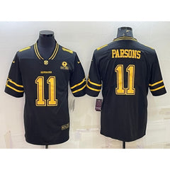 Men's Dallas Cowboys #11 Micah Parsons Black Gold Edition With 1960 Patch Limited Stitched Football Jersey 