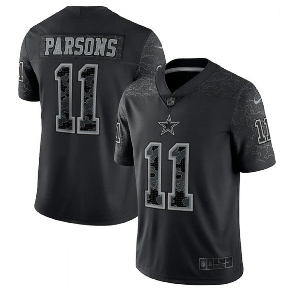 Men's Dallas Cowboys #11 Micah Parsons Black Reflective Limited Stitched Football Jersey 