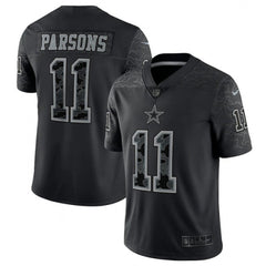 Men's Dallas Cowboys #11 Micah Parsons Black Reflective Limited Stitched Football Jersey 