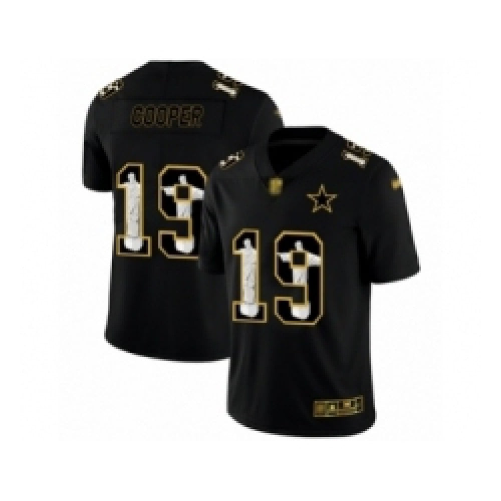 Men's Dallas Cowboys #19 Amari Cooper Black Jesus Faith Edition Limited Stitched Jersey 