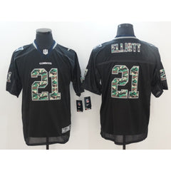 Men's Dallas Cowboys #21 Ezekiel Elliott Black Camo Classic Limited Stitched NFL Jersey 
